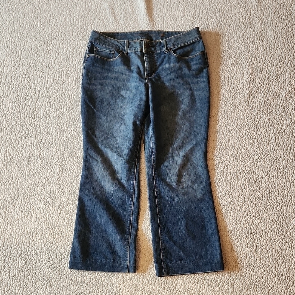Faded Glory Curvy Bootcut Mid-rise Distressed Acid Washed Jeans
